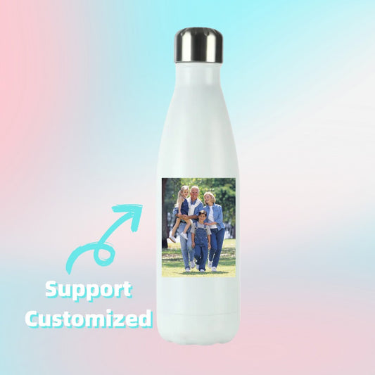 Personalized DIY Stainless Steel Vacuum Flasks 500ml Portable Car Stainless Steel Water Bottle Large Capacity Travel Thermal Mug. PLEASE ! SEND US AN EMAIL WITH THE PHOTO OR PHRASE YOU WANT TO STAMP.